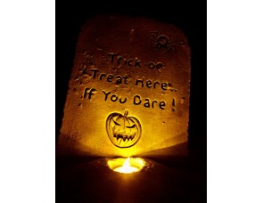 Halloween Fun Gravestone 'Trick or Treat If You Dare' Stone Garden Ornament
